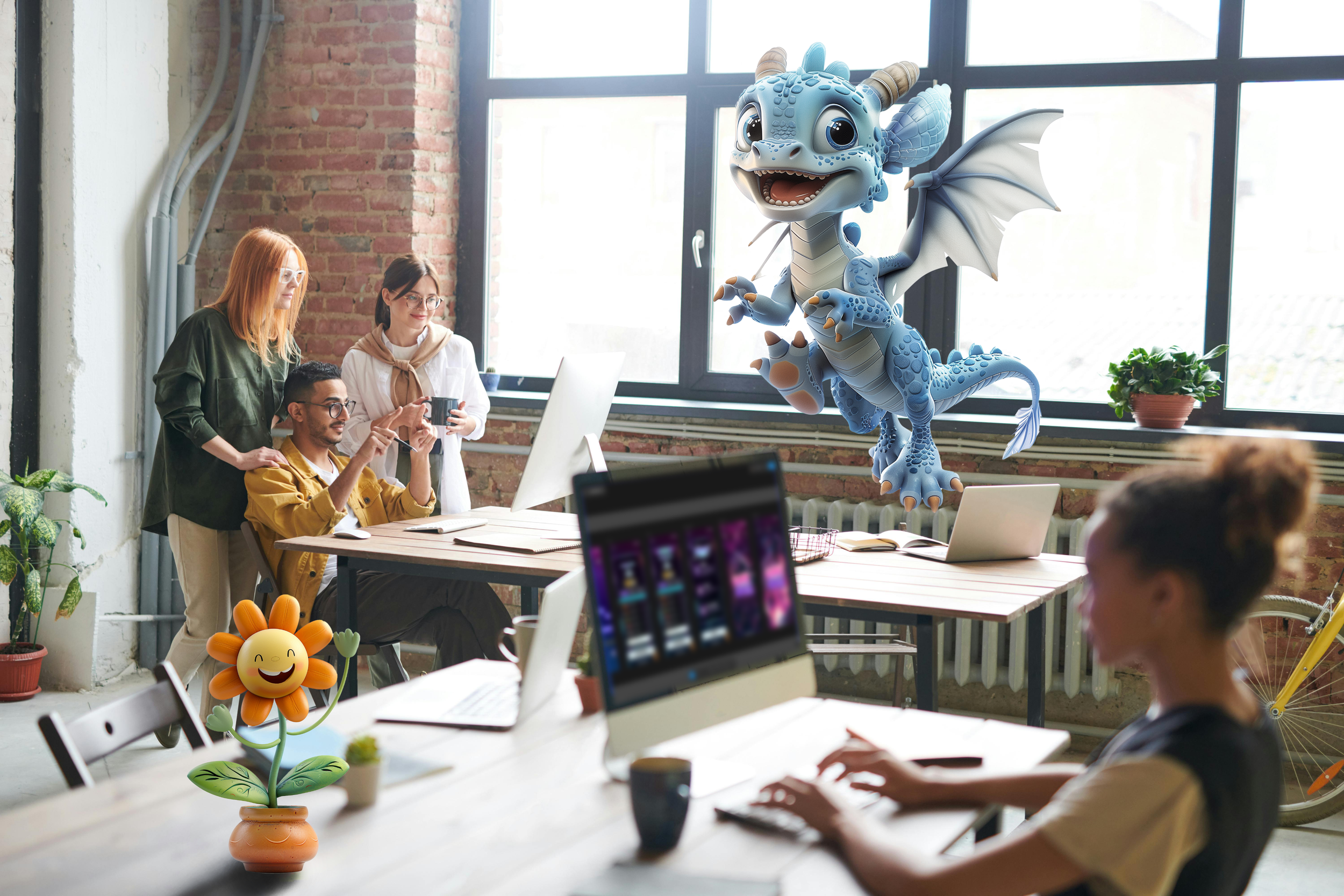 FlyCow Games team and characters
